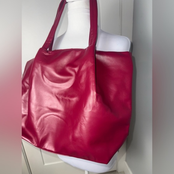 Neiman Marcus Faux Leather Plum Tote - Picture 6 of 6